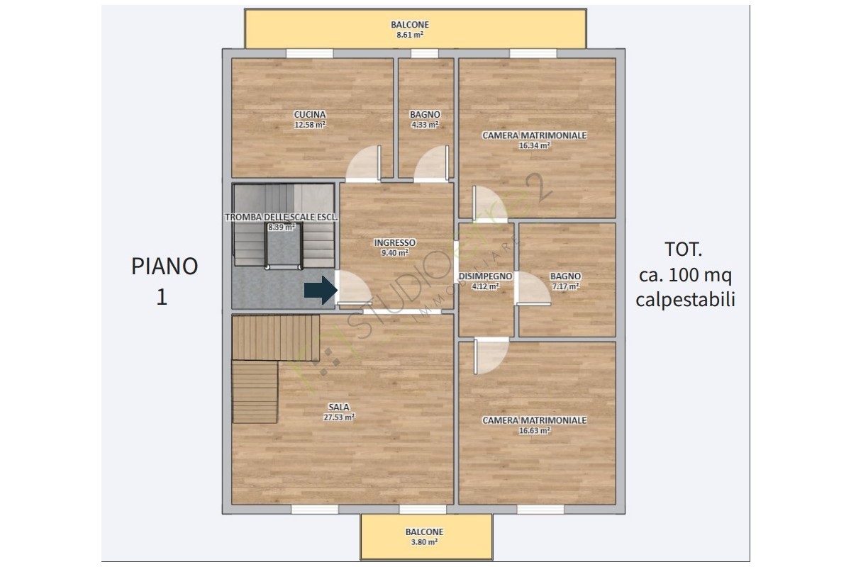 Agenzia Immobiliare Studio ERRE2 Immobiliare di Gabriele Lippi - Planimetria 1