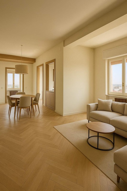 Render Zona Giorno in Open Space