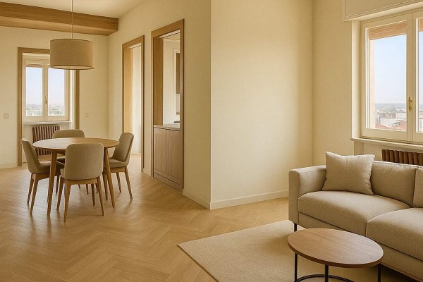 Render Zona Giorno in Open Space